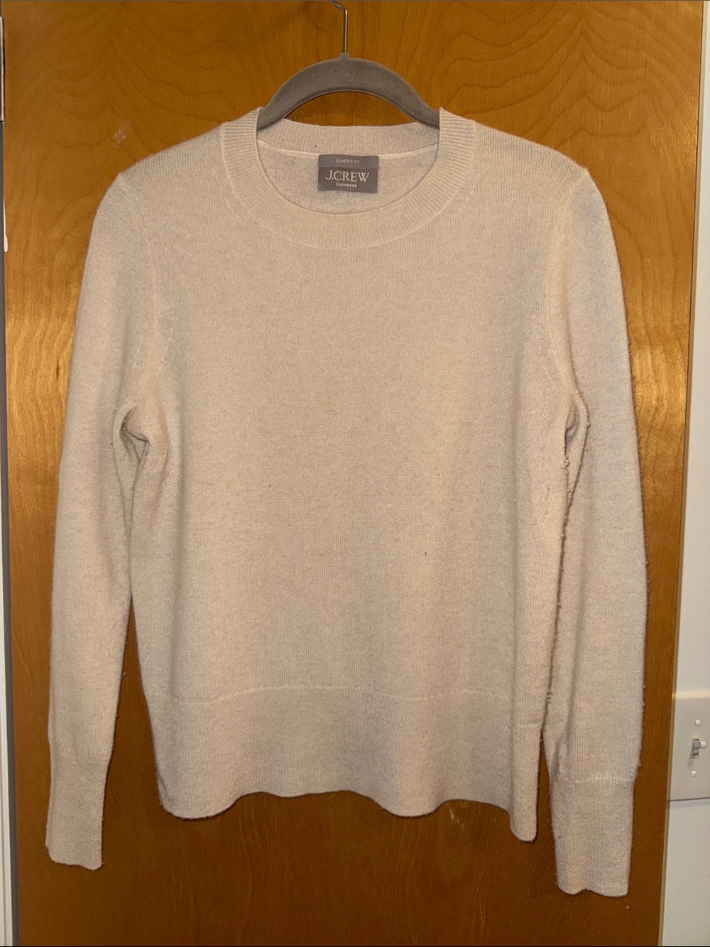 J. Crew Cashmere Crewneck Sweater in Cream